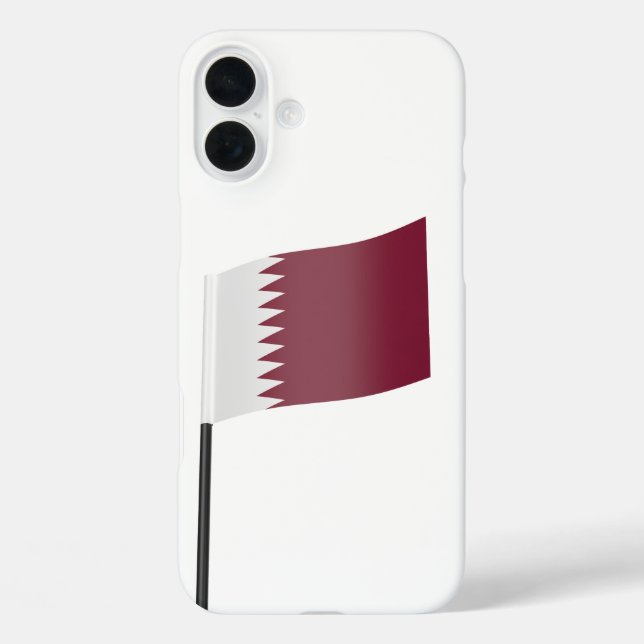 Funda iPhone 16 Plus Bandera de Qatar (Reverso )
