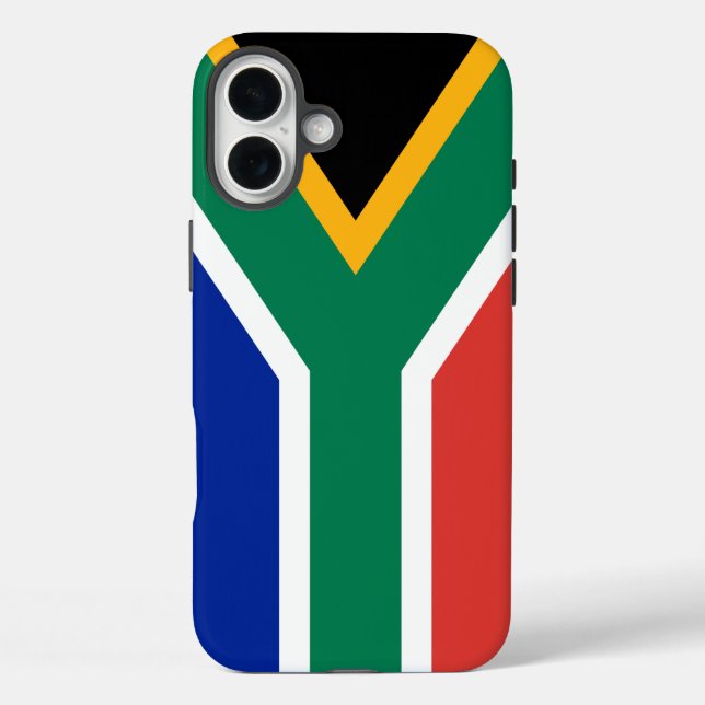 Funda iPhone 16 Plus Bandera de Sudáfrica (Reverso )