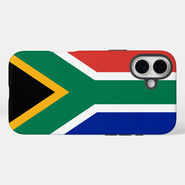 Funda iPhone 16 Plus Bandera de Sudáfrica (Reverso (Horitonzal))