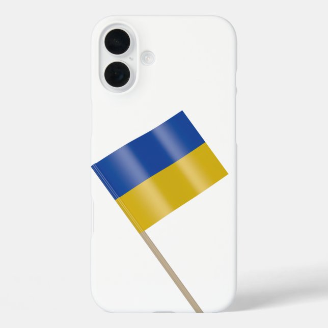 Funda iPhone 16 Plus Bandera de Ucrania (Reverso )