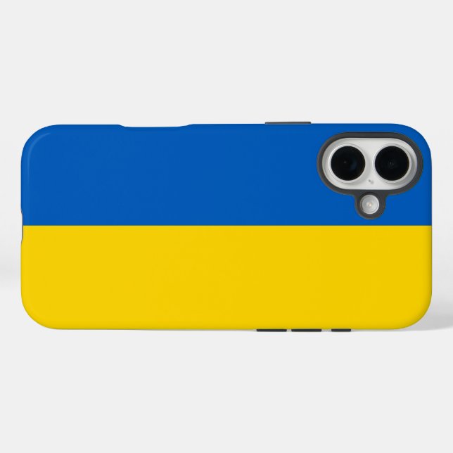 Funda iPhone 16 Plus Bandera de Ucrania (Reverso (Horitonzal))