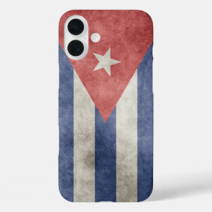 Funda iPhone 16 Plus Bandera del Grunge de Cuba