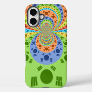 Funda iPhone 16 Plus Bandera surcoreana inspira arte abstracto