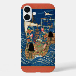 Funda iPhone 16 Plus Barco del Tesoro Afortunado Japonés Vintage G.A. A