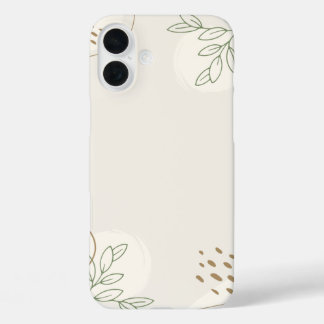 Funda iPhone 16 Plus Beige Simple Floral Watercolor Minimalist Linktree