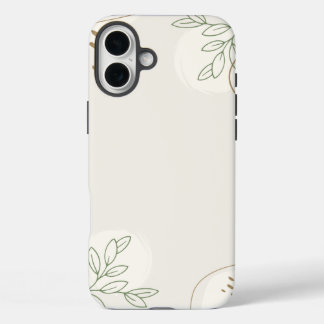 Funda iPhone 16 Plus Beige Simple Floral Watercolor Minimalist Linktree
