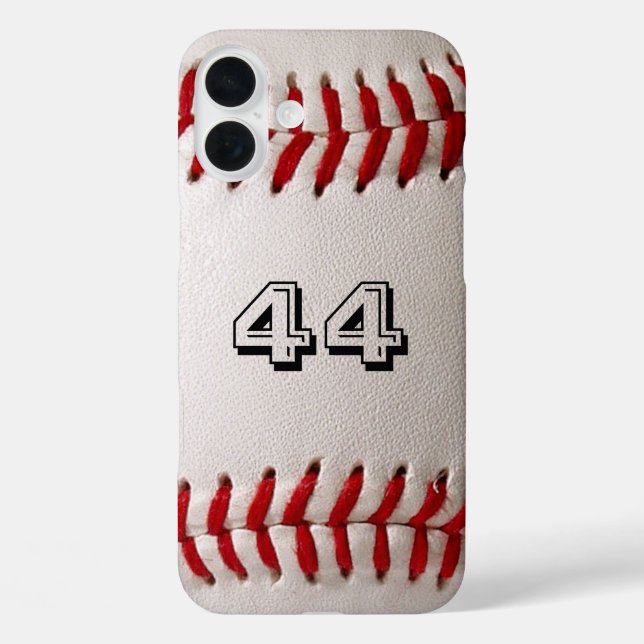 Funda iPhone 16 Plus Béisbol con número de Personalizable (Reverso )