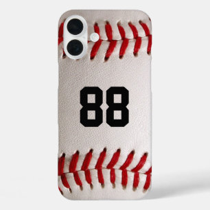 Funda iPhone 16 Plus Béisbol con número de Personalizable