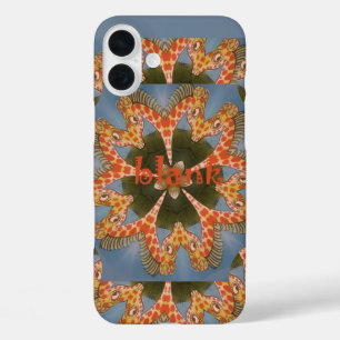 Funda iPhone 16 Plus Bella asombrosa jirafa africana colorida en blanco