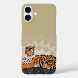 Funda iPhone 16 Plus bengala tiger mandala bamboo