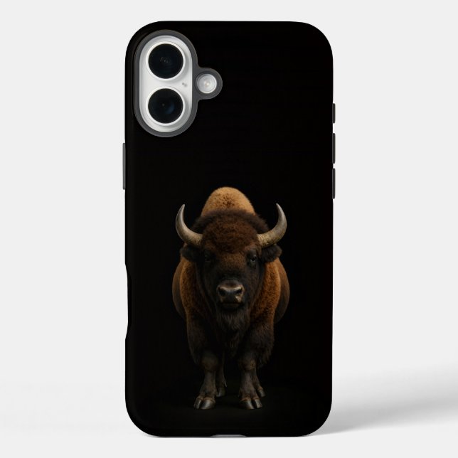 Funda iPhone 16 Plus Bisonte Americano 4 Luxe iPhone 16 Plus, Negro (Reverso )