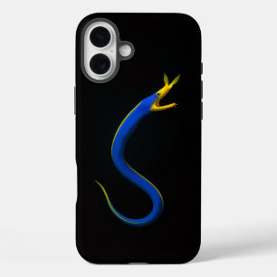 Funda iPhone 16 Plus Black 4 Luxe iPhone 16 Plus, Anguila de Cinta Azul