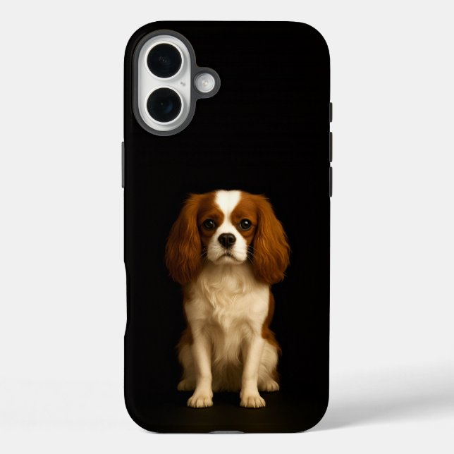 Funda iPhone 16 Plus Black 4 Luxe iPhone 16 Plus, Cavalier Spaniel (Reverso )