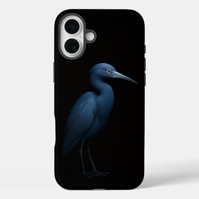 Funda iPhone 16 Plus Black 4 Luxe iPhone 16 Plus, Garza Azulada (Reverso )