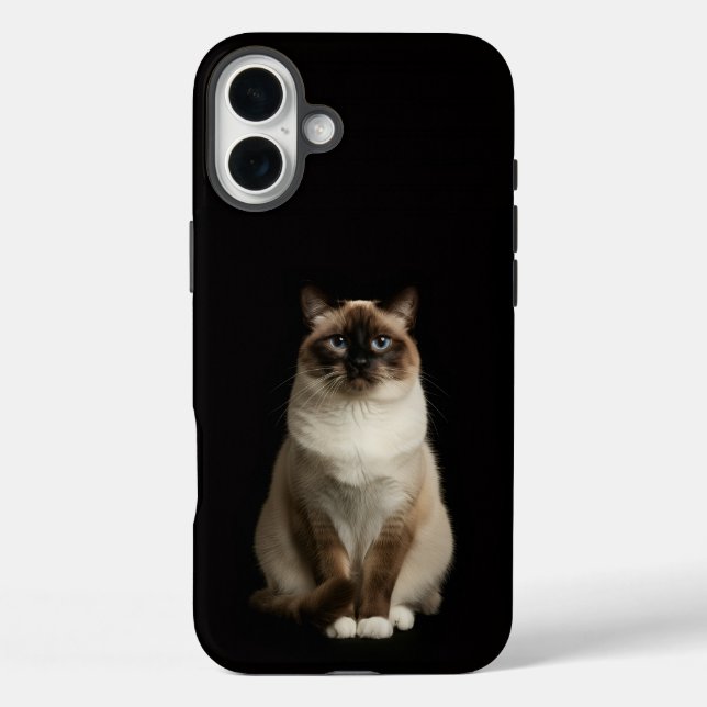Funda iPhone 16 Plus Black 4 Luxe iPhone 16 Plus, Gato Birmano (Reverso )