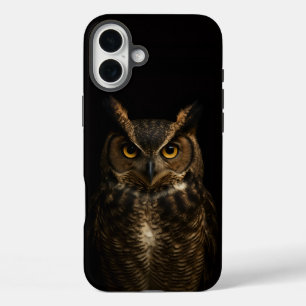 Funda iPhone 16 Plus Black 4 Luxe iPhone 16 Plus Mate, Ojo Dorado Owl