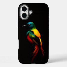 Funda iPhone 16 Plus Black 4 Luxe iPhone 16 Plus Mate, Rainbow Bird