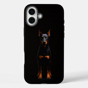 Funda iPhone 16 Plus Black 4 Luxe iPhone 16 Plus, Perro Doberman Guardi