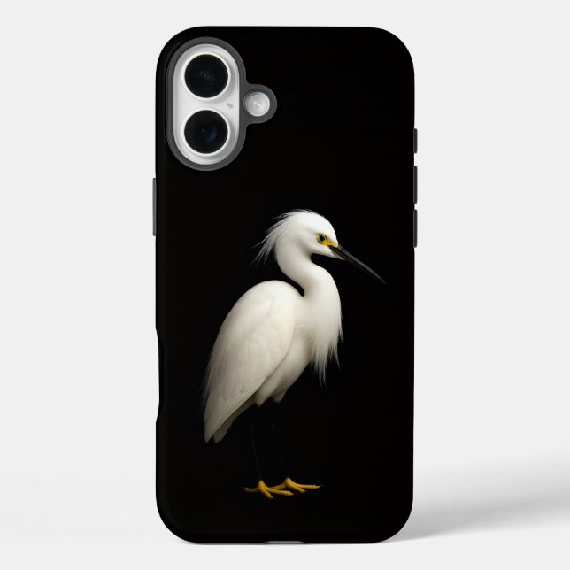 Funda iPhone 16 Plus Black 4 Luxe iPhone 16 Plus, Snowy Egret (Reverso )