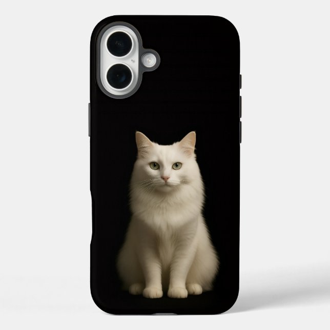 Funda iPhone 16 Plus Black 4 Luxe iPhone 16 Plus, Turkish Angora Cat (Reverso )