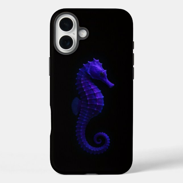 Funda iPhone 16 Plus Black 4 Luxe iPhone 16 Plus, Violet Seahorse (Reverso )