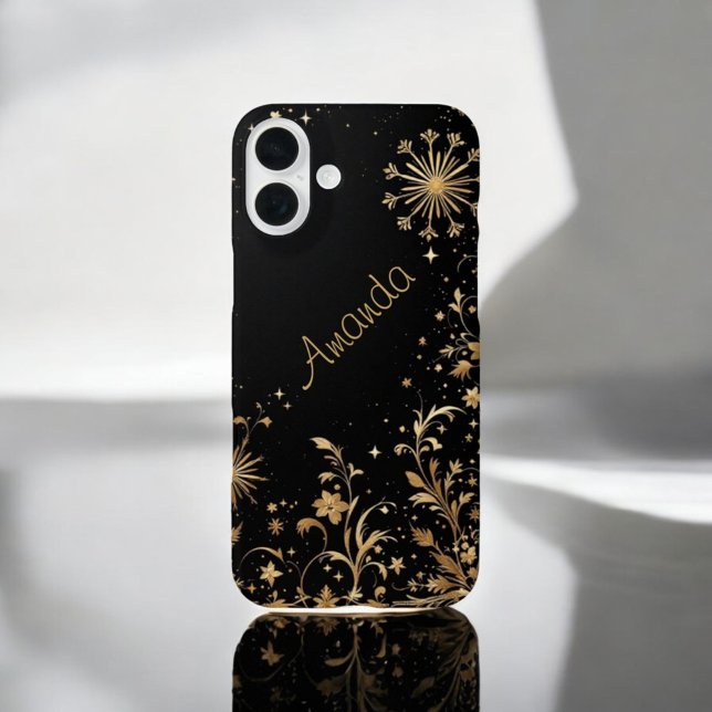 Funda iPhone 16 Plus Black Gold Bloom (Subido por el creador)