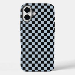 Funda iPhone 16 Plus Black ice checkered pattern