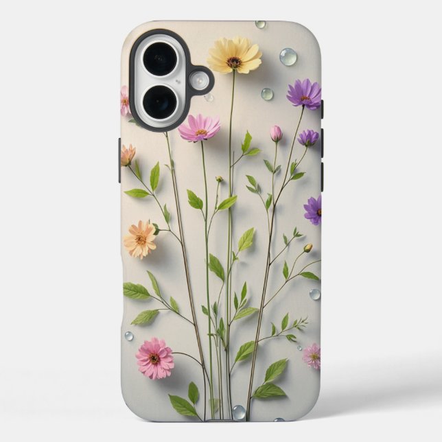 Funda iPhone 16 Plus Bloom artístico: Estuche para iPhone acuarela (Reverso )