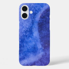 Funda iPhone 16 Plus Blue Purple Abstract Ice Art Photograph