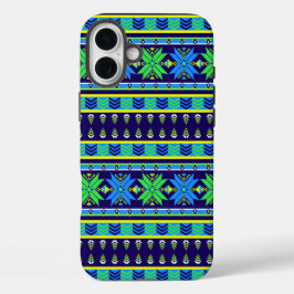 Funda iPhone 16 Plus Blue Stripe Aztec