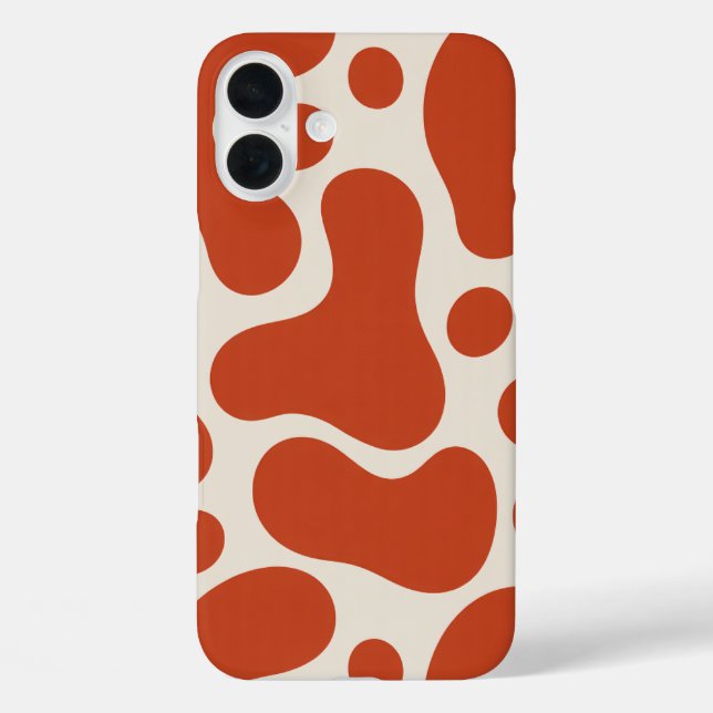 Funda iPhone 16 Plus Bold Abstract Red Organic Shapes Phone Case (Reverso )