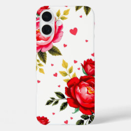 Funda iPhone 16 Plus Bold Roses and Hearts Case
