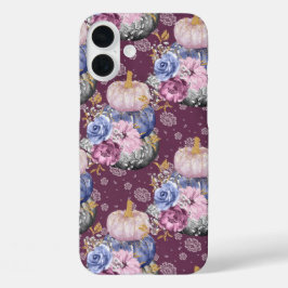 FUNDA iPhone 16 PLUS BOMBA Y FLORES DE HALLOWEB GRIS AZULES