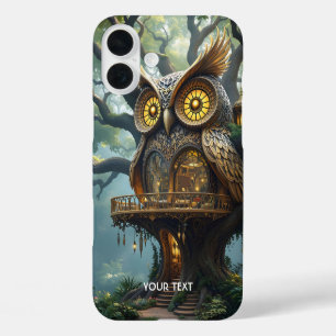 Funda iPhone 16 Plus Bosque de árbol de búho barato de fantasía