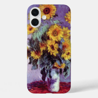 Funda iPhone 16 Plus Bouquet de girasoles de Claude Monet, arte vintage