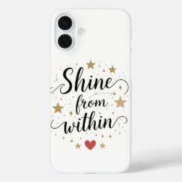 Funda iPhone 16 Plus Brilla desde adentro - Cita de amor propio celesti