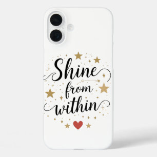 Funda iPhone 16 Plus Brilla desde adentro - Cita de amor propio celesti