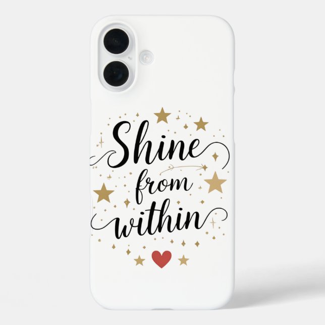 Funda iPhone 16 Plus Brilla desde adentro - Cita de amor propio celesti (Reverso )