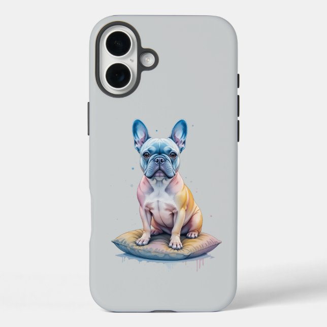 Funda iPhone 16 Plus Bulldog Francés Colorido y Artístico  (Reverso )