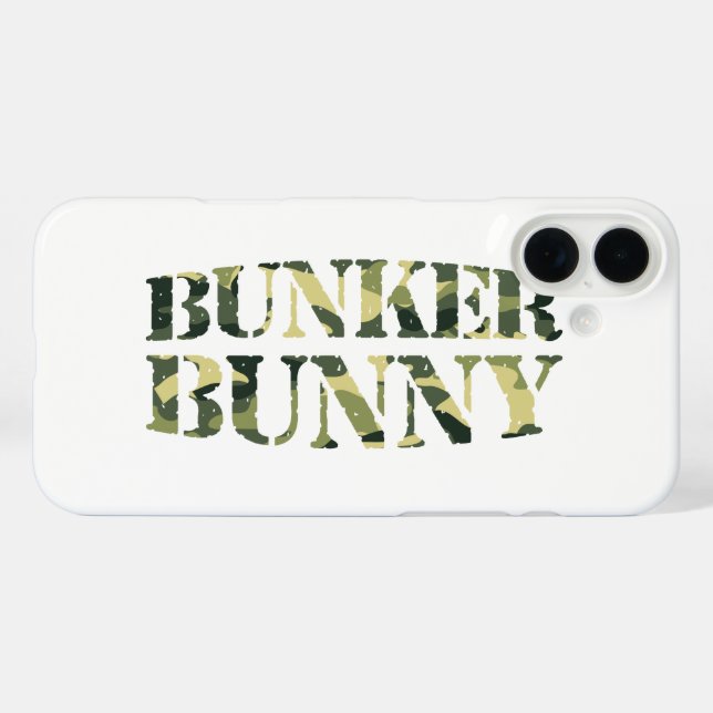 FUNDA iPhone 16 PLUS BUNKER BUNNY CAMO / CAMOUFLAJE (Reverso  (Horizontal))