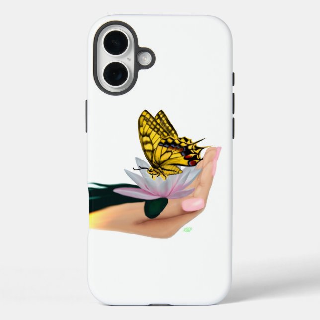 Funda iPhone 16 Plus Butterfly on Lotus Bloom (Reverso )