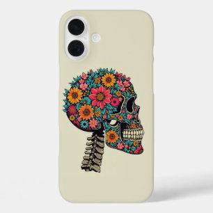 Funda iPhone 16 Plus Calavera de neón - Gótica de Halloween