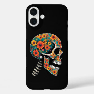 Funda iPhone 16 Plus Calavera de neón - Gótica de Halloween