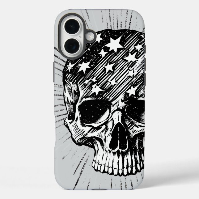 Funda iPhone 16 Plus Calavera & Estrellas II (Reverso )