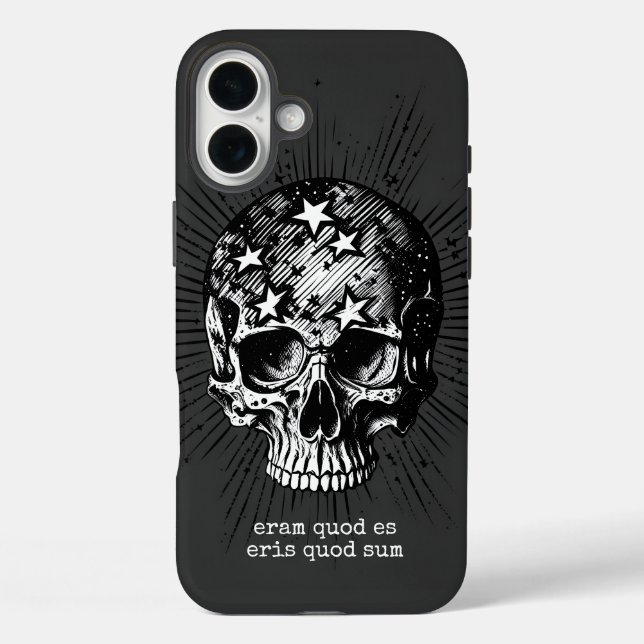 Funda iPhone 16 Plus Calavera & Estrellas III (Reverso )