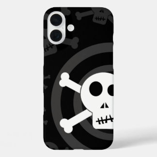 Funda iPhone 16 Plus =[ Calaveras y huesos cruzados ]= 