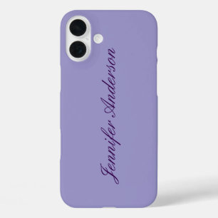 Funda iPhone 16 Plus Caligrafía Pastel Pale Purple personalizada