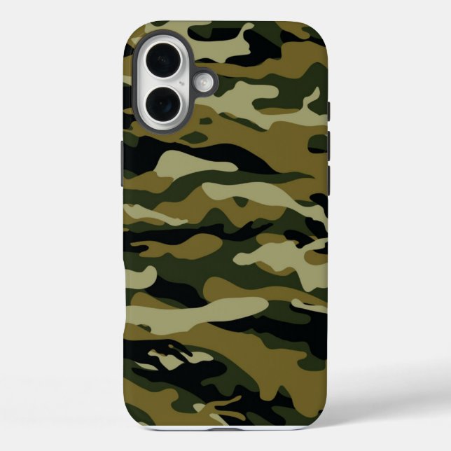 Funda iPhone 16 Plus Camo verde oscuro (Reverso )