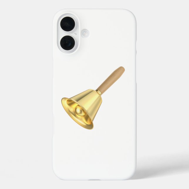 Funda iPhone 16 Plus Campana dorada con mango de madera (Reverso )
