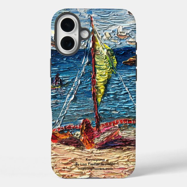 Funda iPhone 16 Plus Canoa hawaiana de travesía Kawaipuna (Reverso )